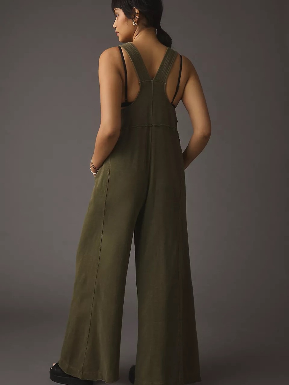 Daily Practice by Anthropologie The Palmra Jumpsuit β’ Size XS Moss New w/ Tags - Picture 7 of 15